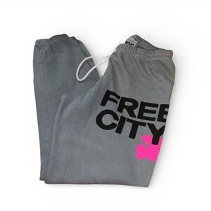 Freecity Logo Cotton Sweatpants Gray and pink size XS